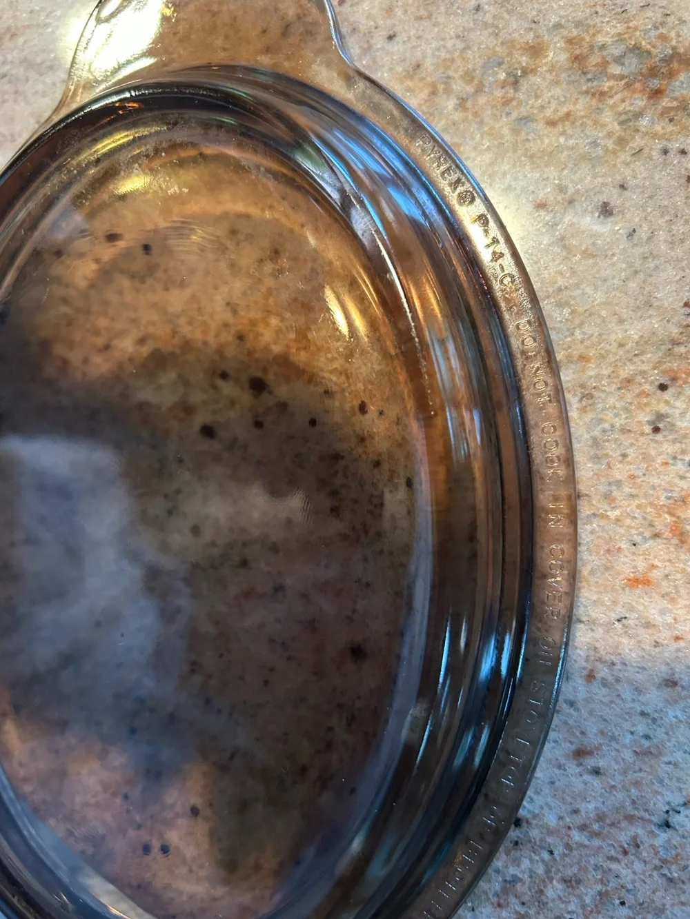 Visions 14oz Oval Casserole Brown V-14-B Pyrex Lid P-14-C